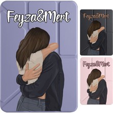 Senada iPad Pro 10.5 (7.nesil) Çipli Kılıf Isim Yazılı Uyku Modlu Kalem Bölmeli Standlı  -Aşıklar