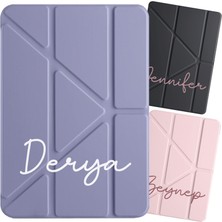 Senada iPad 10.9 2022 (10.nesil) Kılıf Isim Yazılı Uyku Modlu Kalem Bölmeli Standlı  -Senja