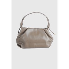 Wex Koyu Bej Mat Çıtçıtlı Kadın El ve Omuz Çantası