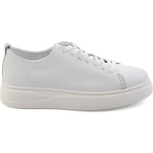 Bambi Beyaz Hakiki Deri Erkek Sneaker E01593202503