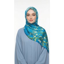 Ege Fular Şal Van Gogh Şal Badem Çiçekleri Desenli - 190X65 cm - %100 Saf Ipek Tasarım Şal