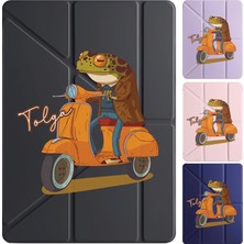 Senada iPad Mini 7 2024 8.3" Kılıf Isim Yazılı Uyku Modlu Kalem Bölmeli Standlı  -Frog