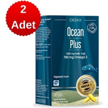 Orzax Ocean Plus 1200 Mg Balık Yağı 30 Kapsül - Limon Aromalı x 2 Adet