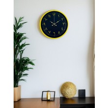 Tedaks 36 cm Sarı Dekoratif Arapça Rakamlı Duvar Saati