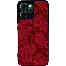Scaleta Case Reno 14F Uyumlu Çiçek Tasarımlı Glossy Mat Siyah Silikon Telefon Kılıfı