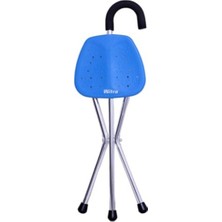 Normadia Genis Mavi Oturaklı Baston Tabure, Rahat ve Şık Tasarım