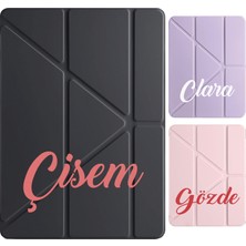 Senada Ipad 7. 8. 9. Nesil 10.2" Kılıf Isim Yazılı Uyku Modlu Kalem Bölmeli Standlı -Backtoblack