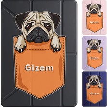 Senada Ipad 7. 8. 9. Nesil 10.2" Kılıf Isim Yazılı Uyku Modlu Kalem Bölmeli Standlı -Cep Pug