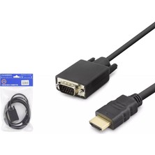 Hadron HDX7872 HDMI To VGA Görüntü Dönüştürücü Kablo 1080P Full Hd 1.8 Metre - Siyah - 1 Adet