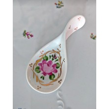 Manushum El Boyama Porselen Kaşık Lokumluk-Beyaz 1 Adet