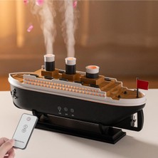 CoverZone Uzaktan Kumandalı Titanic Tasarımlı Nostaljik Gemi Şeklinde Aroma Difüzörü ve Hava Nemlendirici 250ML LED Işıklı Ultrasonik Buhar Makinesi Dekoratif Masaüstü Ortam Nem Cihazı | 299
