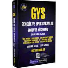Pegem Akademi Yayıncılık 2026 GYS Gençlik ve Spor Bakanlığı Görevde Yükselme Sınavlarına H