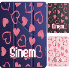 Senada iPad Air M3 Wi-Fi 13" Kılıf Isim Yazılı Uyku Modlu Kalem Bölmeli Standlı  -Kalp