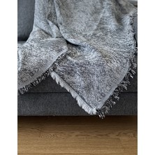 İlmeki Jakarli Koltuk Örtüsü 170X210 cm – Modern Dokuma Tasarım -Siyah Renk