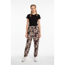 Kadın Bol Paça Beli Lastikli Özel Dikim Renkli Pantolon