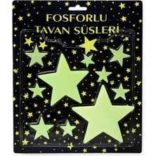 Nasyonel Toys Fosforlu Yıldız Duvar Tavan Süsü Gece Parlayan Dekoratif Sticker Seti