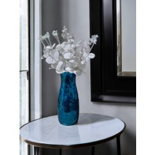Işıltı Home Desıgn Aynalı Cam Vazo Uzun  Boy Mavi Renk