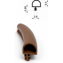MAKPLASTİK FİTİL PROFİL P 133 Ahşap Kapı Kasa Fitili  6 Metre Kahverengi