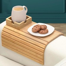 SiHako Katlanabilir Ahşap Koltuk Yanı Kanepe Tepsisi