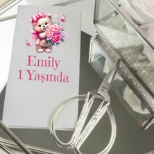 Lion Baskı ve Organizasyon Pembe Tavşan Temalı Kişiye Özel Hoş Geldin Peçetesi