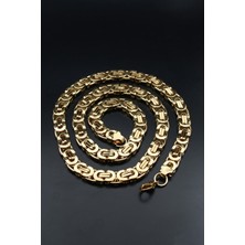 Prestige Paslanmaz Çelik Euro Kral Model Kolye Zincir Altın Kaplama 8mm 902593