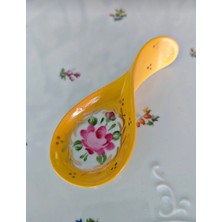 Manushum El Boyama Porselen Kaşık Lokumluk-Canlı Sarı 1 Adet