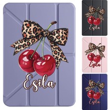 Senada Huawei Matepad 12X Kılıf Isim Yazılı Uyku Modlu Kalem Bölmeli Standlı -Leoparlı Kiraz