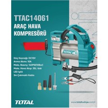 Total Araç Hava Kompresörü LED Işıklı Çakmaklı Kablo Nms Hırdavat TTAC14061