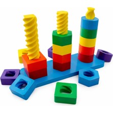 Mooie Baby's Organik Renkli Şekil Eşleştirme Oyuncağı - 3D Baskı - Eğitici Aktivite Seti - Ince Motor Becerilerin Gelişimini Destekler