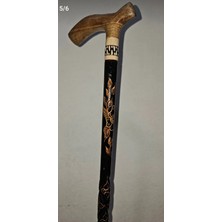 Normadia Çiçek Desenli Kızılcık Ağacı Devrek Bastonu, Şık ve Zarif Tasarım