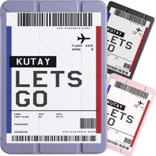 Senada iPad Air 10.9 2020 4.nesil MYFT2TU/A Kılıf Isim Yazılı Uyku Modlu Kalem Bölmeli Standlı  -Uçak Bileti