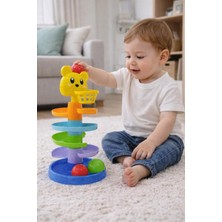 Nasyonel Toys Rainbow Tower Eğitici Top Kaydırak Oyuncağı – Bebek ve Çocuklar Için Renkli Oyun