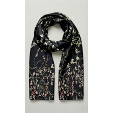 Ege Fular Şal Van Gogh Şal Badem Çiçekleri Desenli - 190X65 cm - %100 Saf Ipek Tasarım Şal