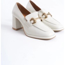 Manzo Combativo Hakiki Deri Klasik Topuklu Kare Burun Tokalı Ayakkabı