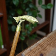 Normadia Şık Pirinç Balık Tasarımlı 100 cm Baston, Dayanıklı ve Zarif Tasarım