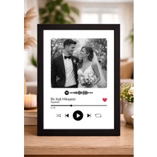 Woisco Kişiye Özel Hediye Spotify Tablo, Müzik Kapağı Çerçeveli Poster Tablo, Spotify Barkodlu