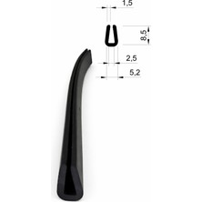 MAKPLASTİK FİTİL PROFİL A 433 Oto Çamurluk Yan U Fitil 20 Metre Siyah