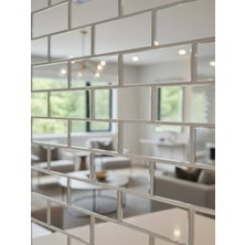 Dijidepo Gümüş Aynalı Pleksi Duvar Dekoru - Dekoratif Lüks Ayna Seti 10X5 cm 3 mm - Mutfak ve Salon Tasarımı