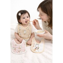 Dimple Baby Tavşan Desenli 3 Parça Mama Önlüğü