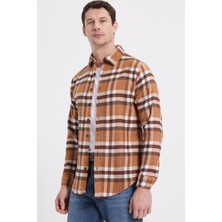 Tudors Erkek Slim Fit Dar Kesim Kareli Kışlık Oduncu Gömlek