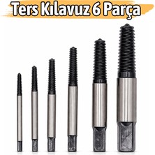 Badem10 Ters Kılavuz Seti 6 Parça Kırık Vida Sökme Aparatı Matkap Uyumlu Profesyonel Çıkarma Seti