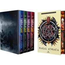 Ephesus Yayınları Yaralasar Serisi Seti 4 Kitap Ciltli Kutulu ve Medusa'nın Ölü Kumları 2 Ciltli Yan Boyalı