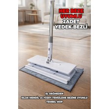 Destpak Tembel Mop 32 cm Tüm Bezlerle Uyumlu Click Akıllı Mop Paleti Xl Kıskaçlı Mop El Değmeden Mop Aparatı