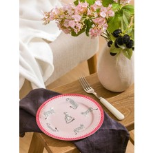 LC Waikiki Baskılı Porselen Pasta Tabağı 19 cm  (S6)