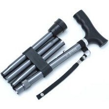 Normadia Pratik Katlanır Baston Antrasit Renkli ve Hafif Taşıma Kolaylığı