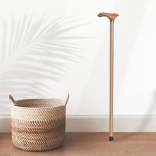 Normadia Düz Ahşap Kalın Baston, Güçlü ve Şık Yürüyüş Destek Aracı