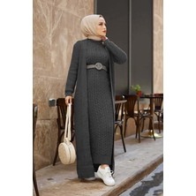 SB Örgülü Hırkalı Takım Antrasit