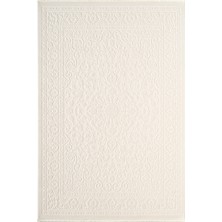 Karmen Halı Idol IO004W Beyaz Halı Klasik Desen Akrilik Yumuşak Dokulu Pamuk Taban Tozu Az Salon Oturma Odası