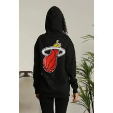 Queene Dreams Unisex Kapşonlu Baskılı Sweetshirt - Siyah