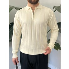 Essenza Erkek Fitilli Yarım Fermuarlı Polo Yaka Triko Kazak